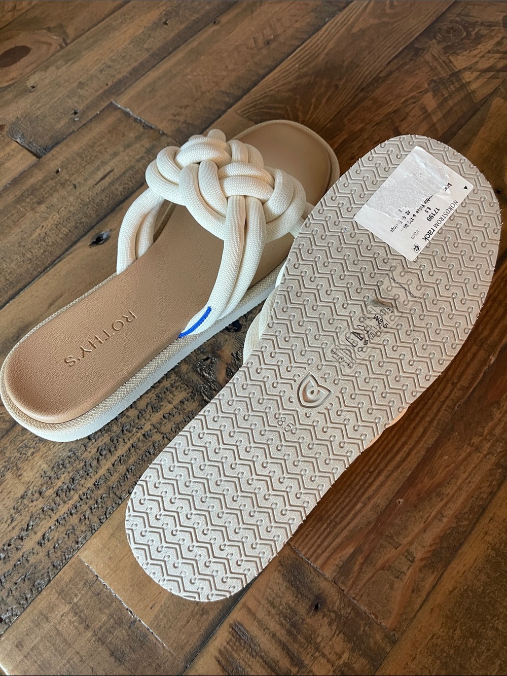 Rothy's Cream Braided Knot Slide Sandals - Picture 3 of 3
